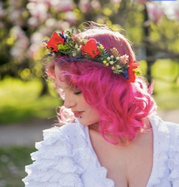 Poppy Wedding Bouquet: Handmade Folk Bridal Wildflower Accessory – handmade floral hair accessory by magaela
