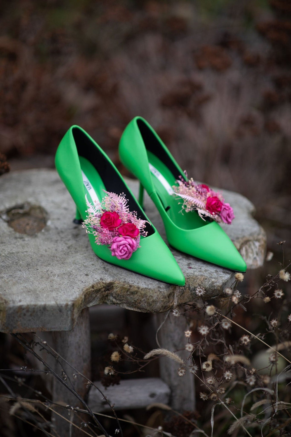 Pink Flower Shoe Clips: Handmade Wedding Bridal Accessories – handmade floral hair accessory by magaela