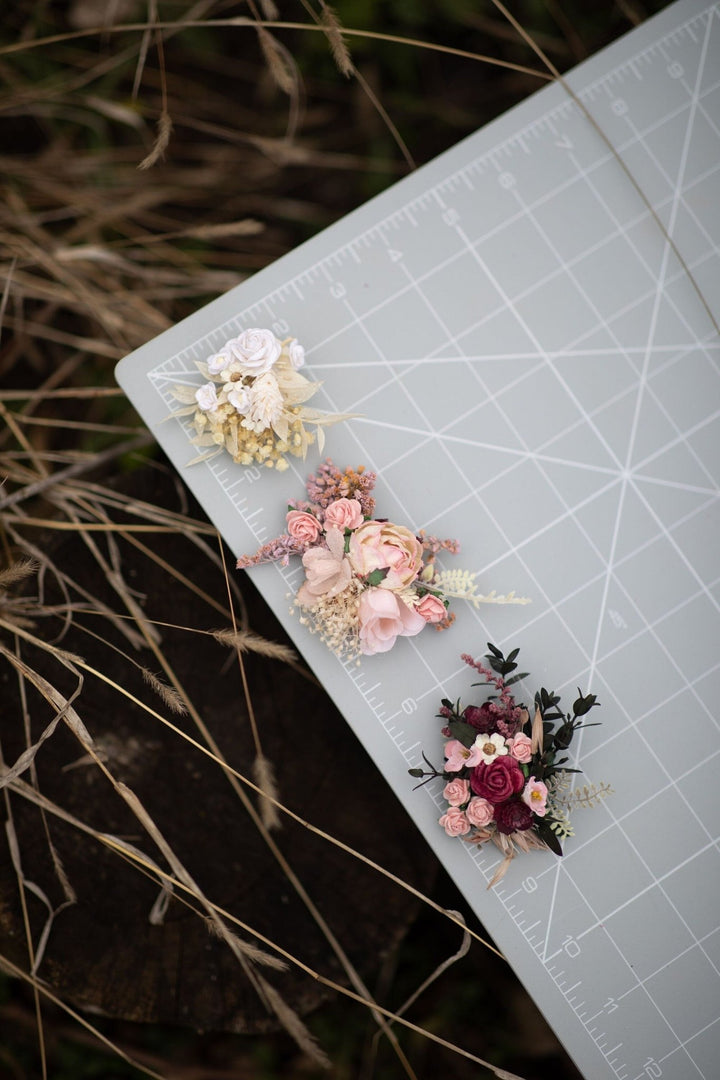 Beige Flower Bridal Shoe Clips: Ivory Wedding Accessories – handmade floral hair accessory by magaela