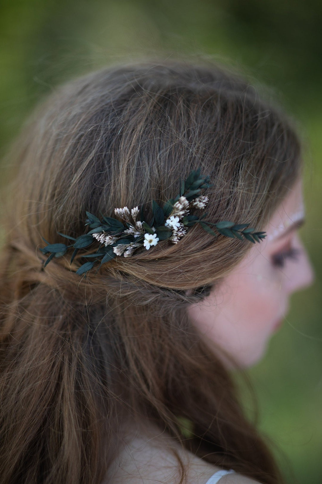 Eucalyptus Wedding Hair Comb: Greenery Bridal Flower Accessories – handmade floral hair accessory by magaela