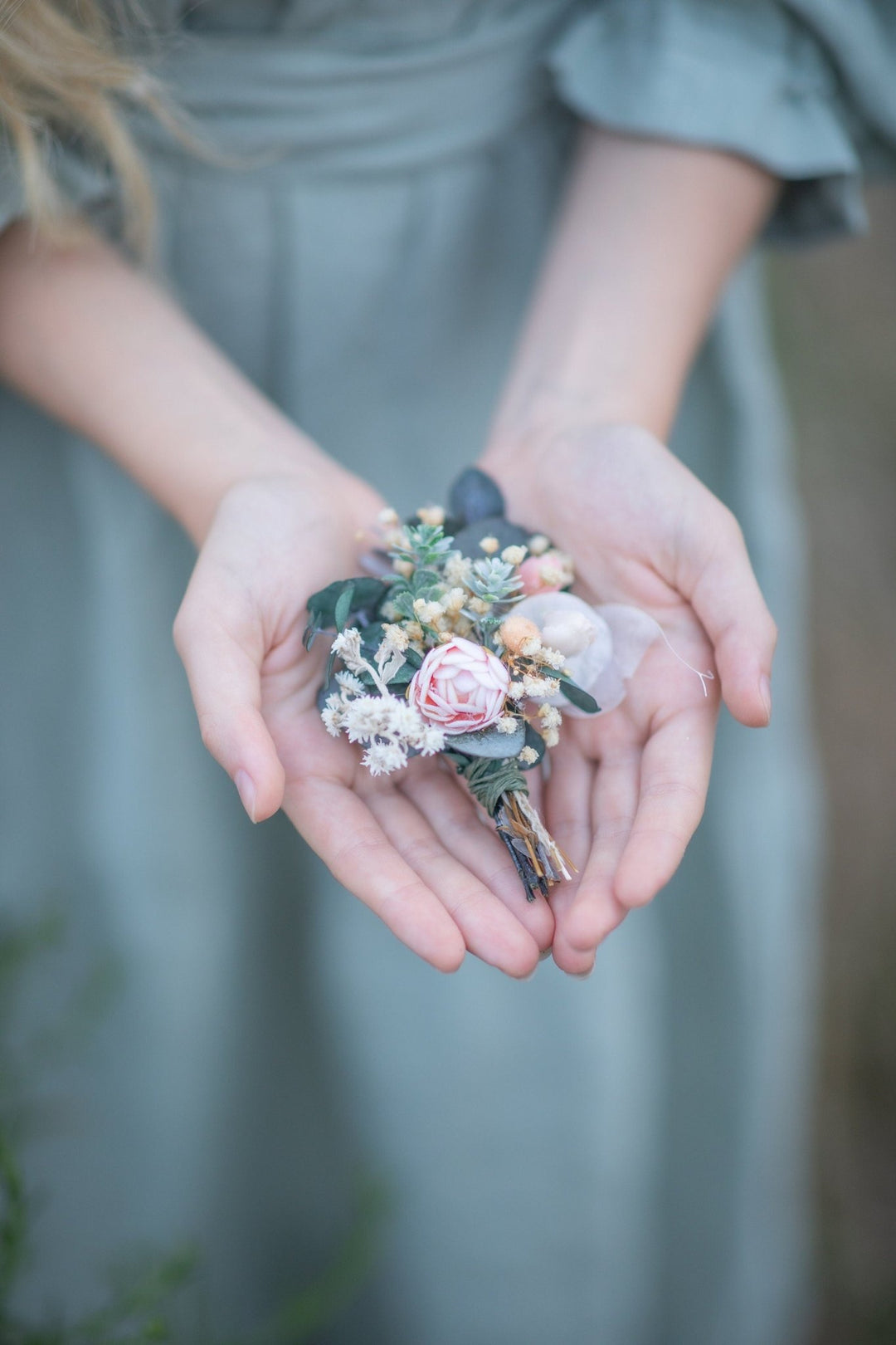 Peony Eucalyptus Boutonniere: Romantic Wedding Groomsmen Corsage – handmade floral hair accessory by magaela