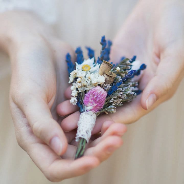 Preserved Lavender Wedding Bouquet: Handmade Dried Bridal Bouquet – handmade floral hair accessory by magaela
