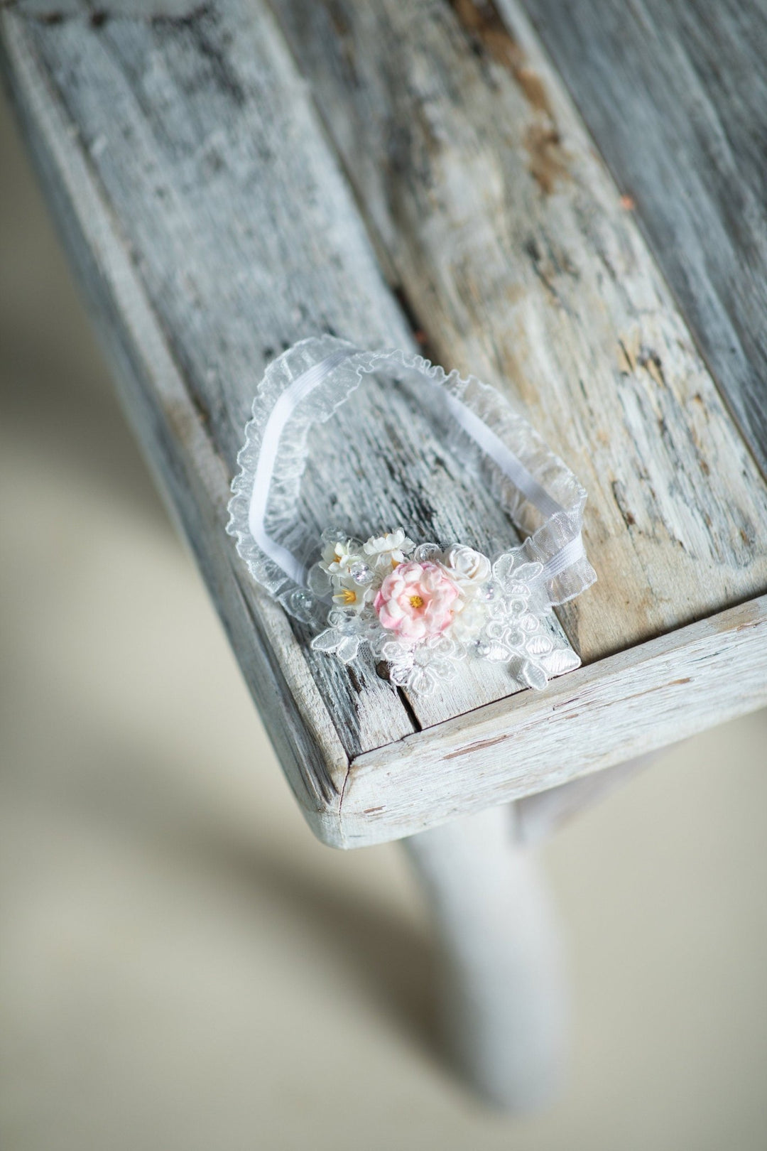 Floral Lace Wedding Garter: Customizable Bridal Accessory – handmade floral hair accessory by magaela
