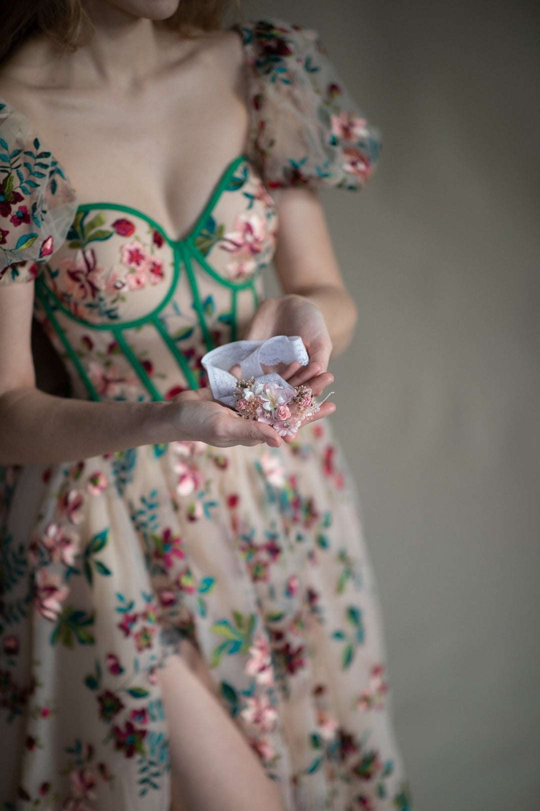 Romantic Pink Flower Bridal Garter: White Lace Wedding Garter – handmade floral hair accessory by magaela