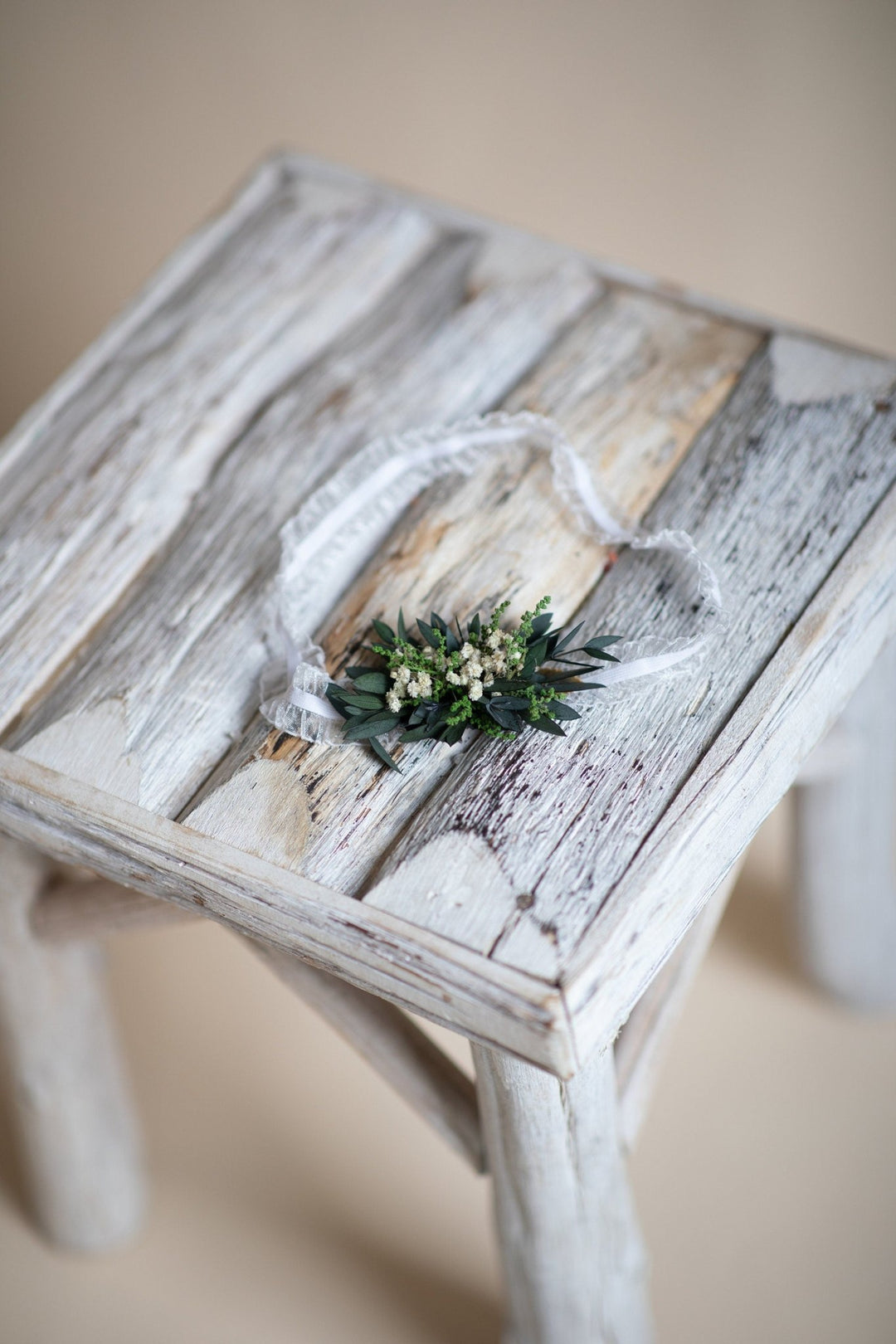 Eucalyptus Wedding Garter: Greenery Bridal Toss Garter – handmade floral hair accessory by magaela