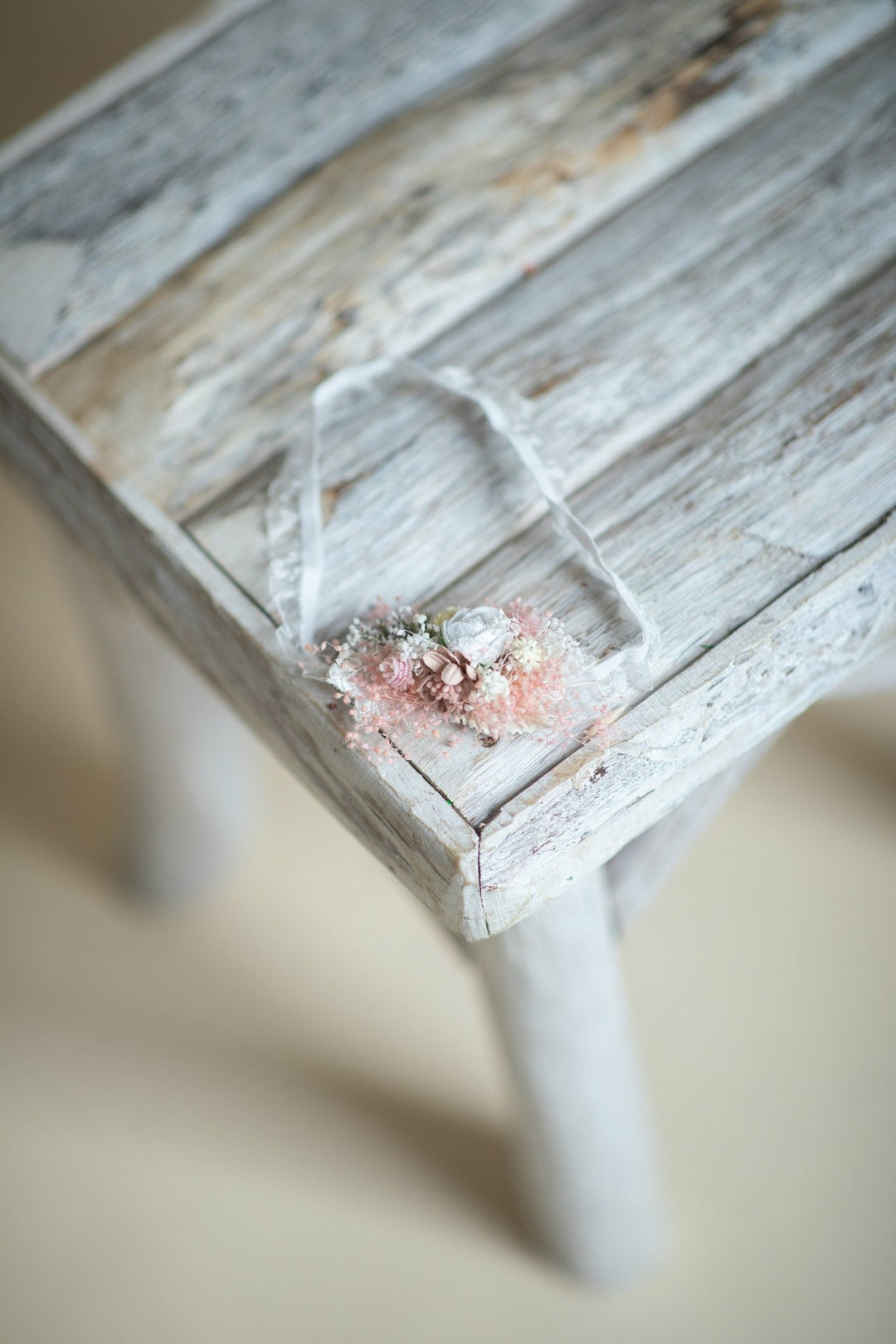 White Peony Flower Wedding Garter: Blush Pink Lace Bridal Accessory – handmade floral hair accessory by magaela
