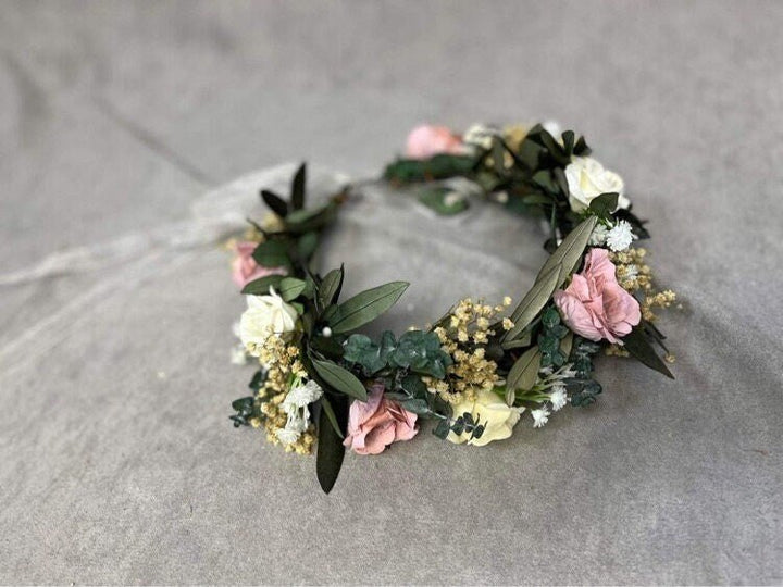 Custom Wedding Accessory Set: 2x Christmas headband with antlers – handmade floral hair accessory by magaela