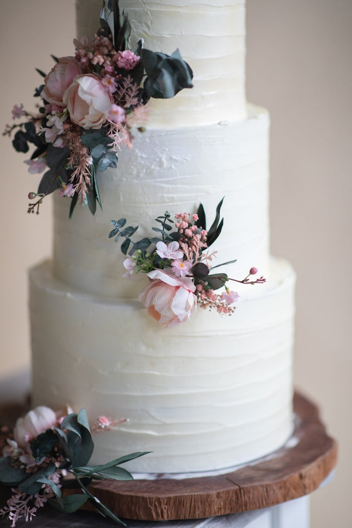 Peony Eucalyptus Wedding Cake Topper: Romantic Floral Decoration – handmade floral hair accessory by magaela