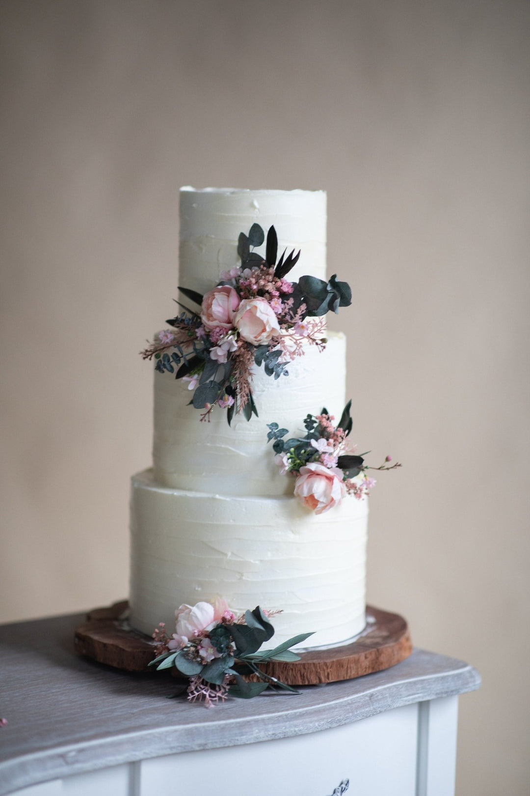 Peony Eucalyptus Wedding Cake Topper: Romantic Floral Decoration – handmade floral hair accessory by magaela