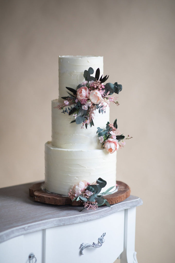 Peony Eucalyptus Wedding Cake Topper: Romantic Floral Decoration – handmade floral hair accessory by magaela