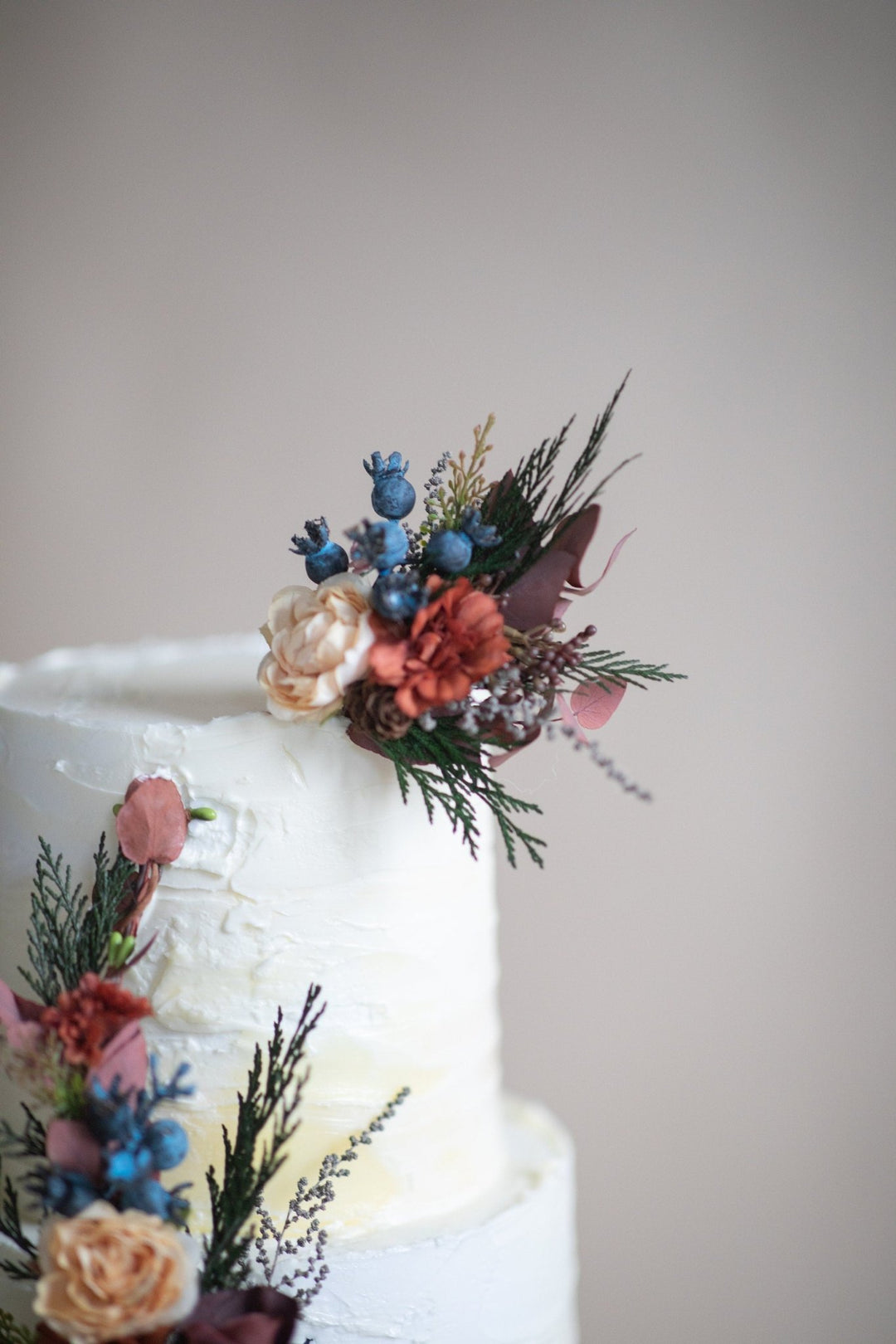 Autumn Wedding Cake Flower Topper: Woodland Floral Arrangement – handmade floral hair accessory by magaela