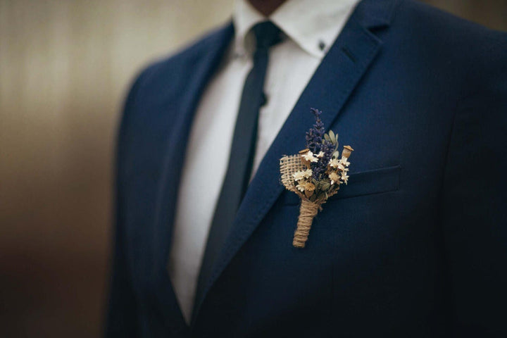 Provence Lavender Boutonniere: Handmade Wedding Groom Accessory – handmade floral hair accessory by magaela