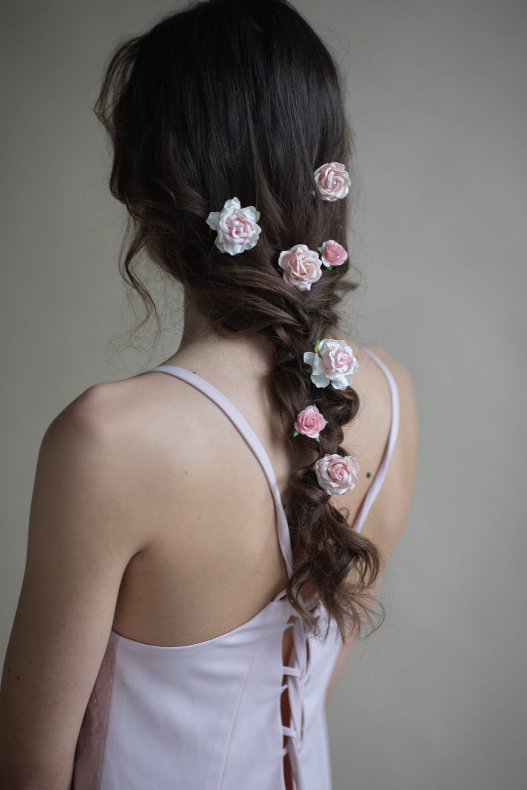 Blush Rose Hair Pins: Bridal Hair Accessories – handmade floral hair accessory by magaela