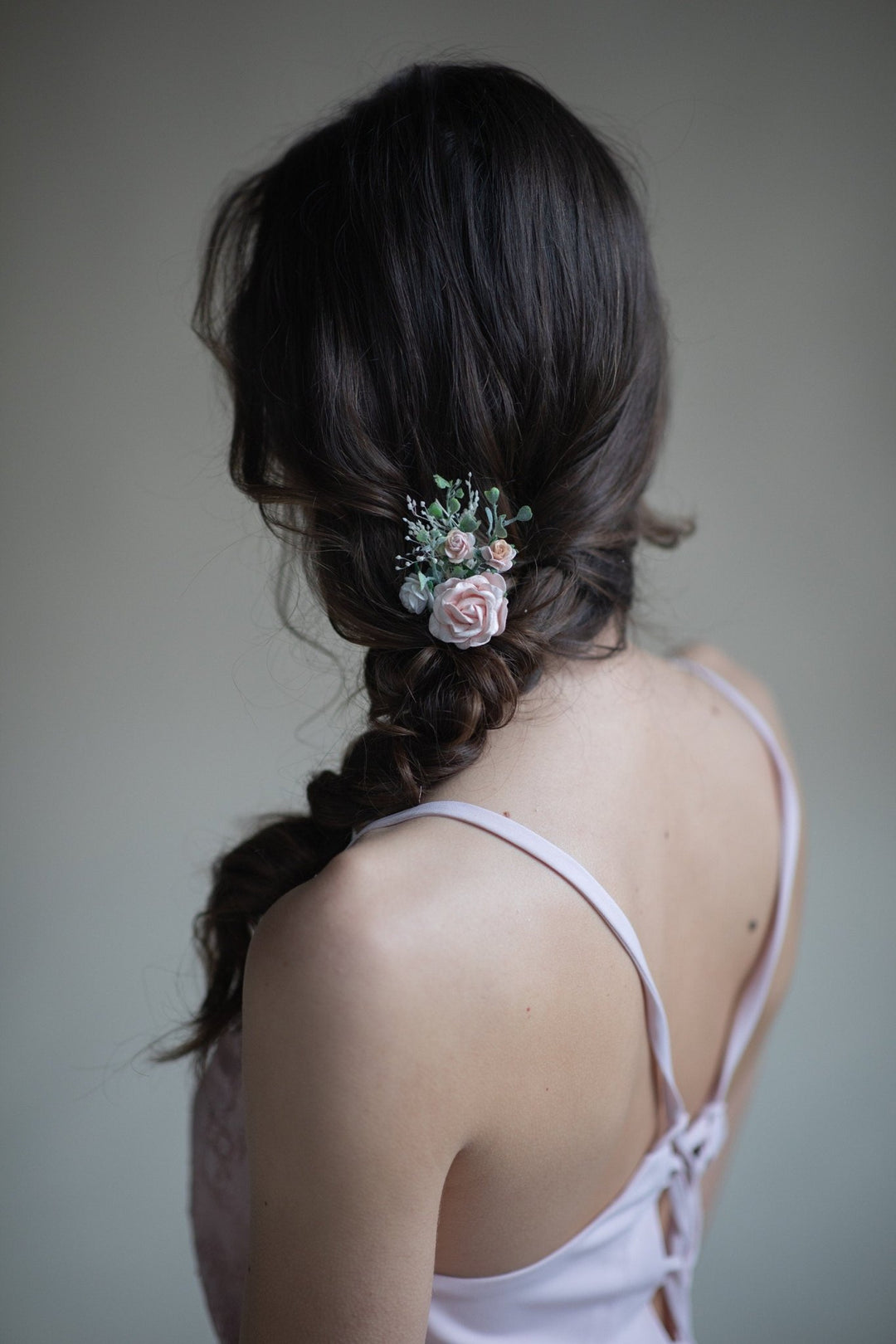 Blush Rose Wedding Hair Comb & Pins: Romantic Bridal Hairstyle – handmade floral hair accessory by magaela