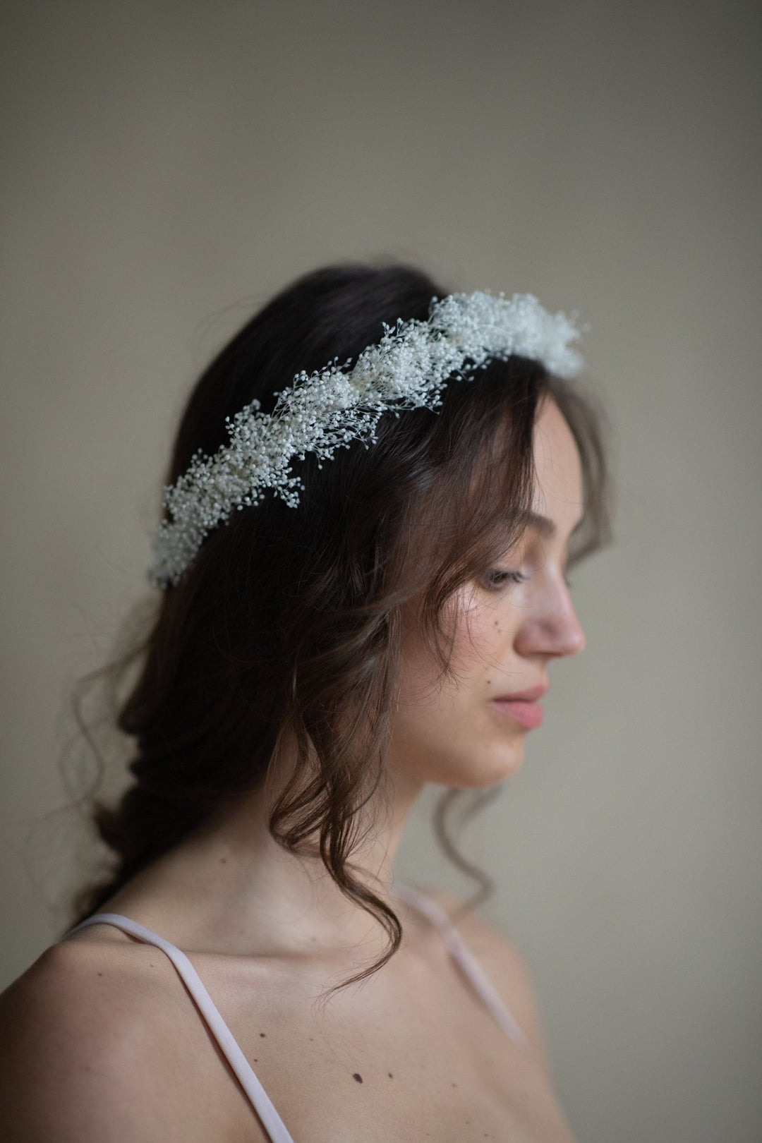 Baby's Breath Flower Crown: Ivory Wedding Wreath – handmade floral hair accessory by magaela