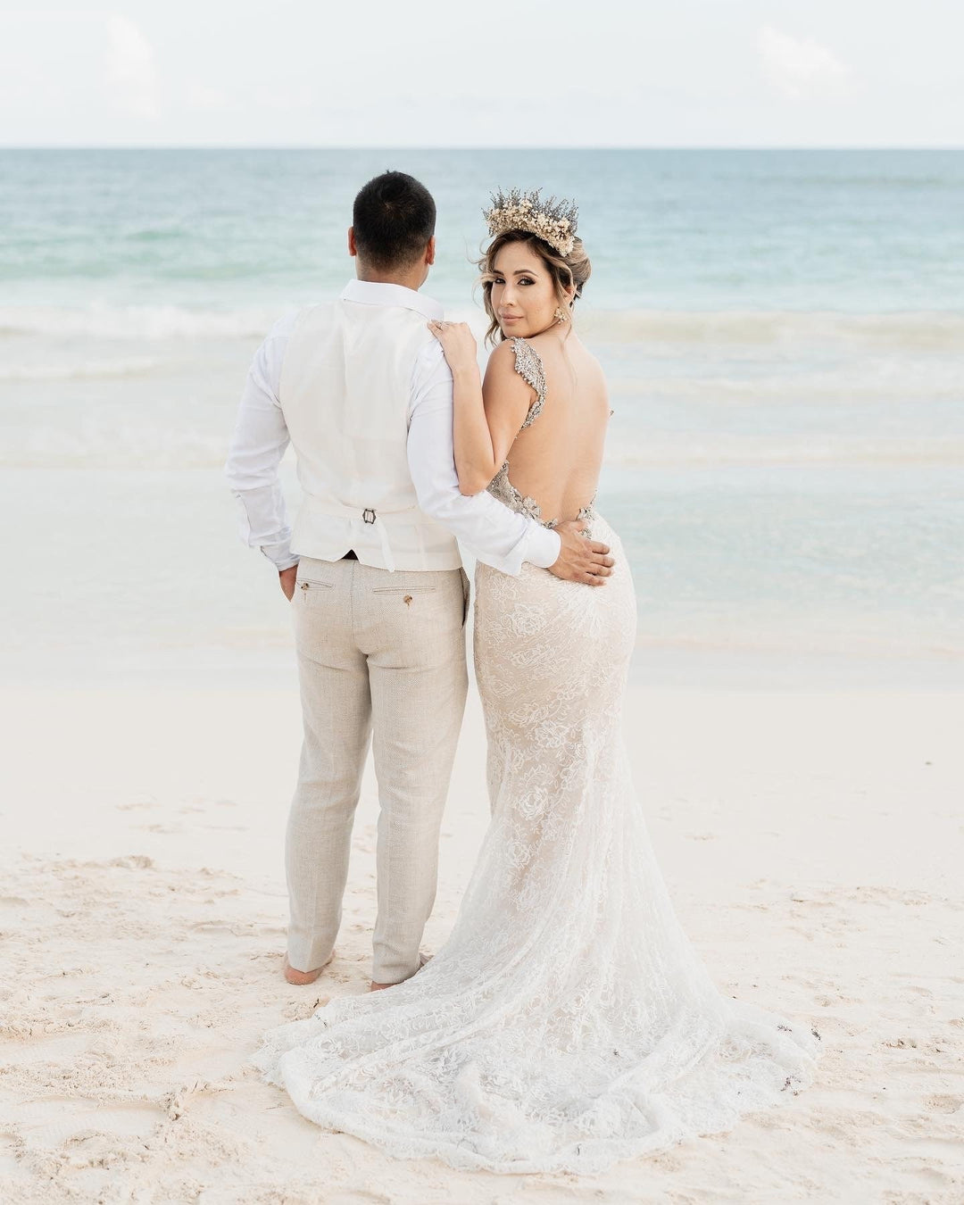 Ivory Flower Bridal Headband: Preserved Flower Wedding Hair Crown – handmade floral hair accessory by magaela