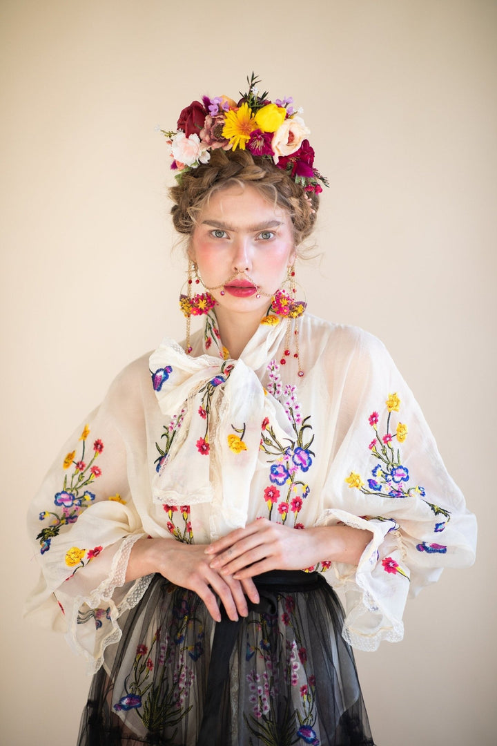 Frida Flower Headband: Colorful Floral Crown, Mexican Fiesta Bridal Hairband – handmade floral hair accessory by magaela