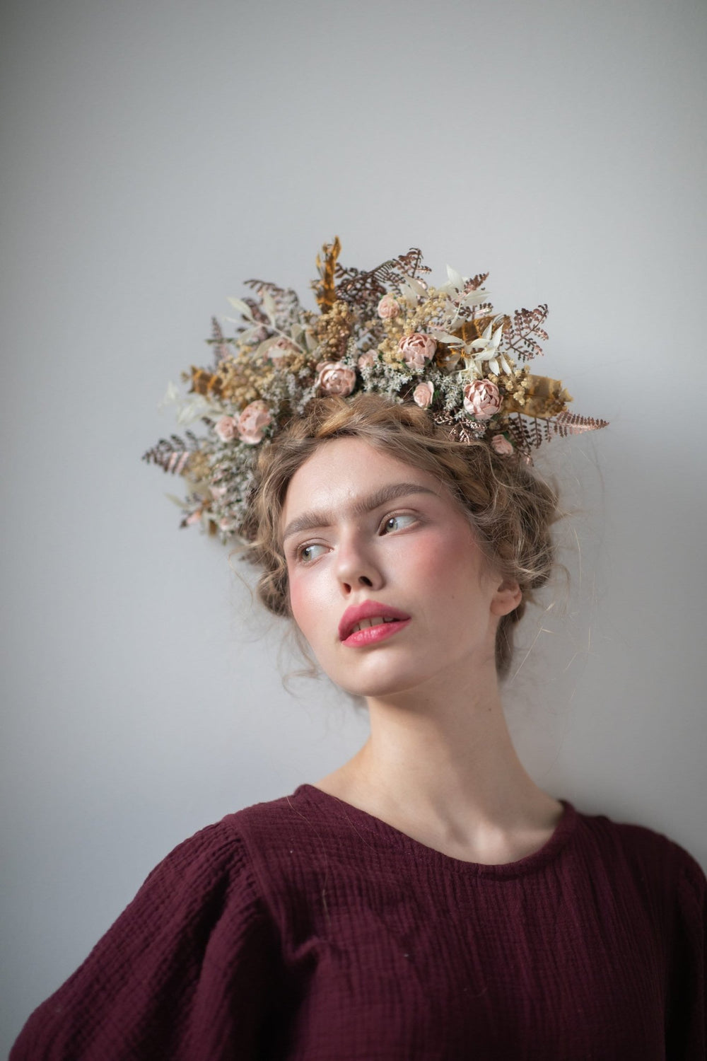 Peony Flower Crown: Vintage Bridal Headpiece – handmade floral hair accessory by magaela