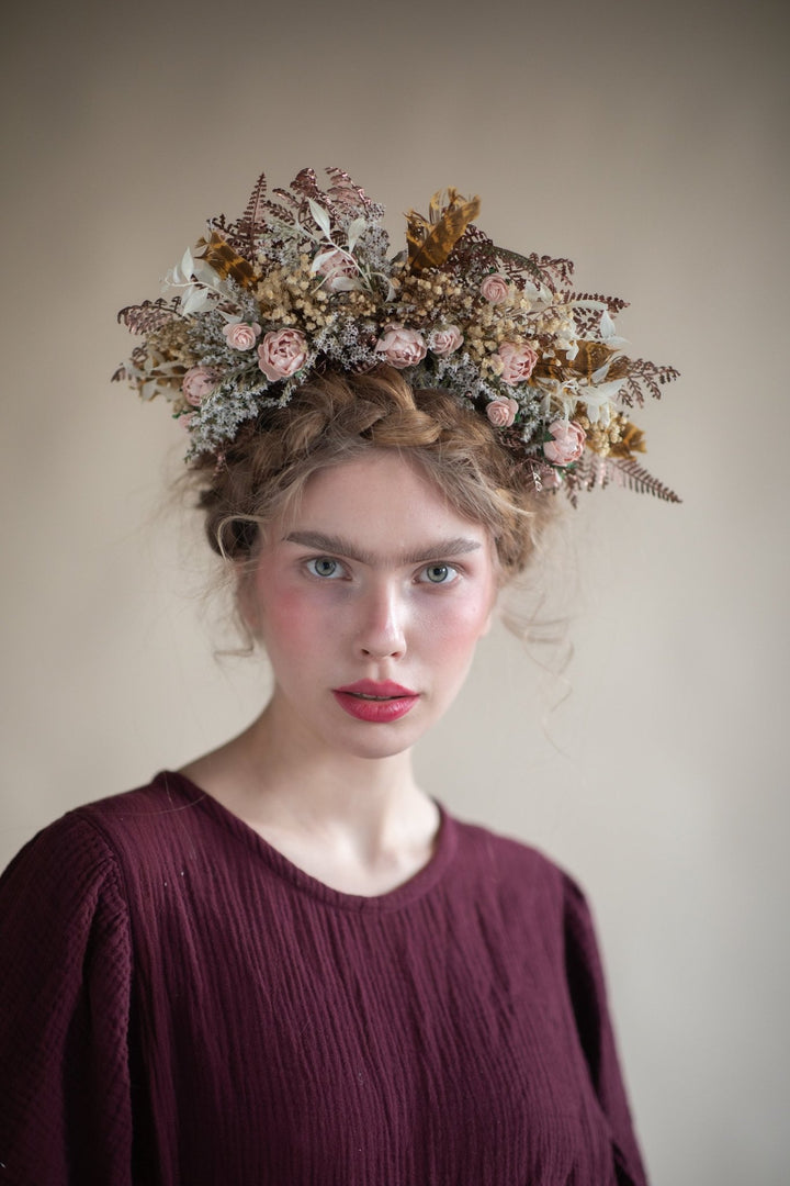 Peony Flower Crown: Vintage Bridal Headpiece – handmade floral hair accessory by magaela