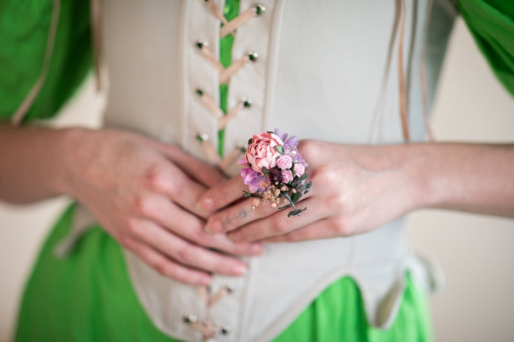 Romantic Floral Ring: Adjustable Bridal Wedding Accessory – handmade floral hair accessory by magaela