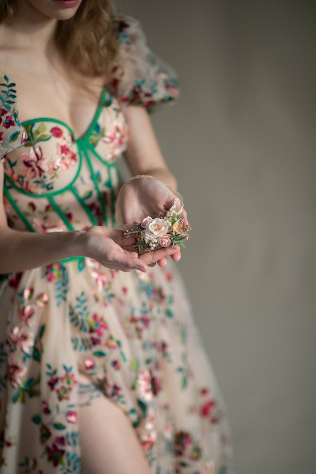 Peach Flower Bridal Garter: Pink Rose Wedding Jewelry – handmade floral hair accessory by magaela