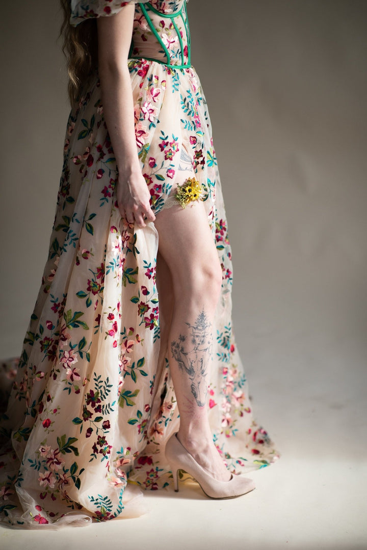 Sunflower Bridal Garter: Yellow Wedding Accessory – handmade floral hair accessory by magaela