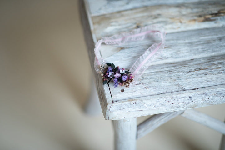 Purple Rose Bridal Garter: Violet Wedding Accessory – handmade floral hair accessory by magaela
