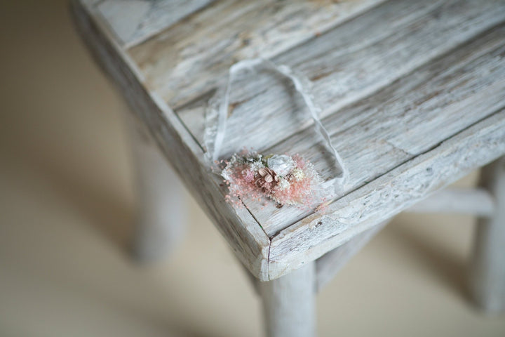 White Peony Flower Wedding Garter: Blush Pink Lace Bridal Accessory – handmade floral hair accessory by magaela