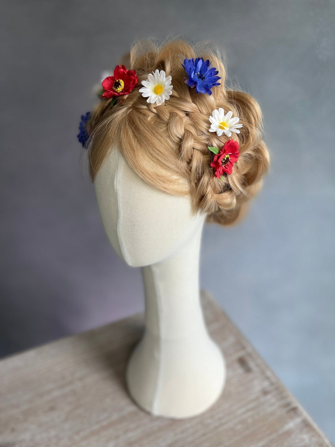 Wildflower Hair Pins: Poppy, Cornflower, Daisy - Wedding Hair Accessories – handmade floral hair accessory by magaela
