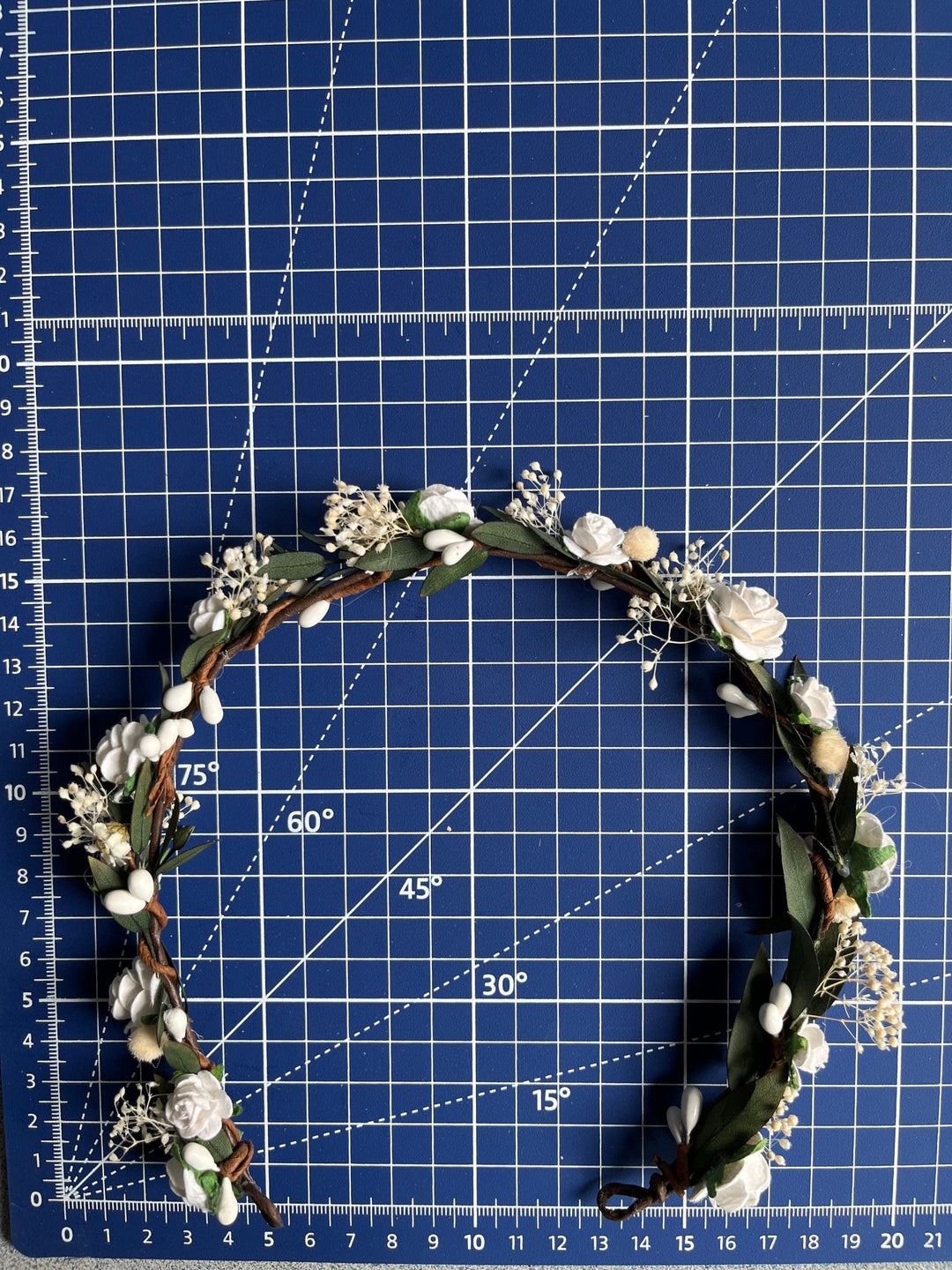 White Rose Wedding Hair Crown: Bridal Flower Wreath Halo – handmade floral hair accessory by magaela