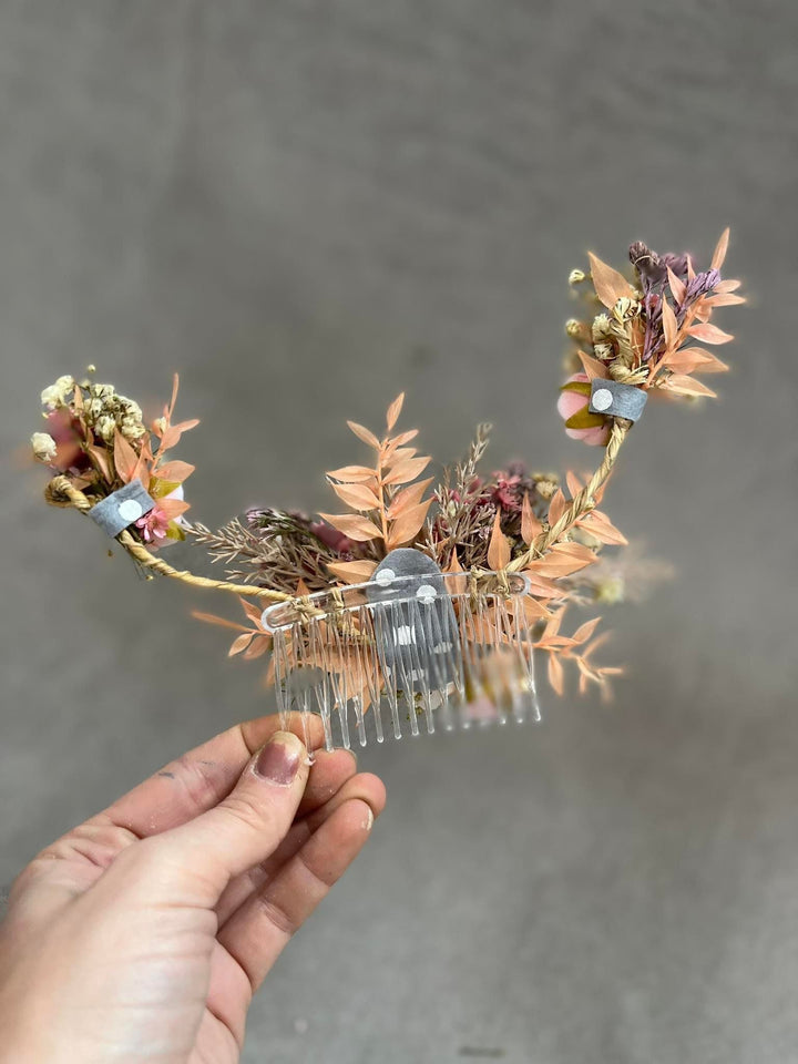 Blush Wedding Hair Comb: Romantic Floral Bridal Vine – handmade floral hair accessory by magaela