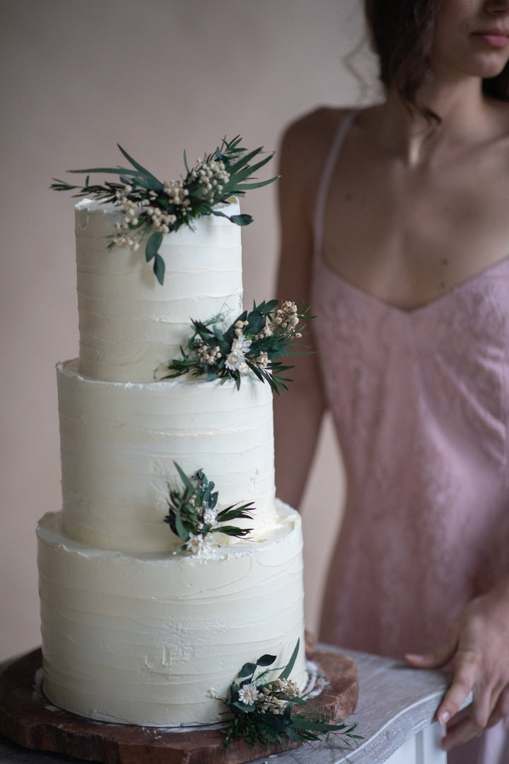 Preserved Eucalyptus Wedding Cake Toppers: Greenery Cake Flowers – handmade floral hair accessory by magaela