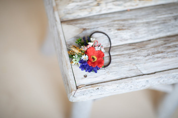 Folk Flower Hair Tie: Poppy Wedding Hair Accessories – handmade floral hair accessory by magaela
