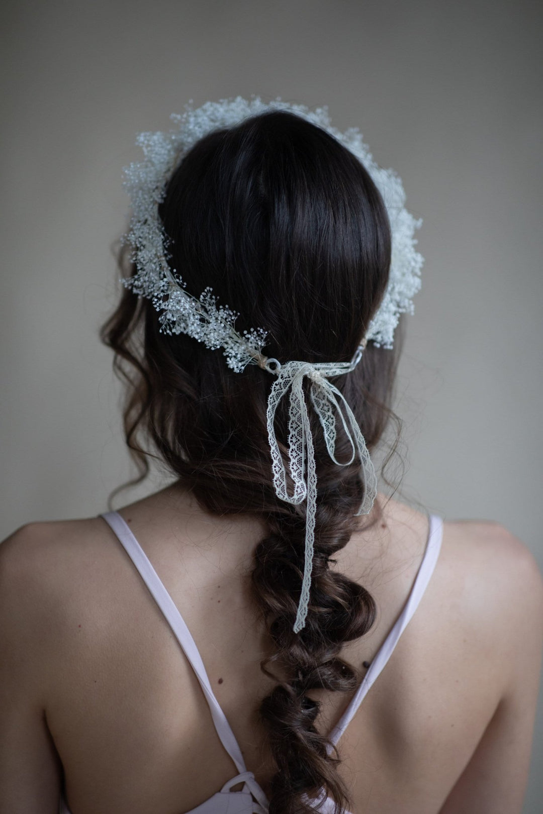 Baby's Breath Flower Crown: Ivory Wedding Wreath – handmade floral hair accessory by magaela