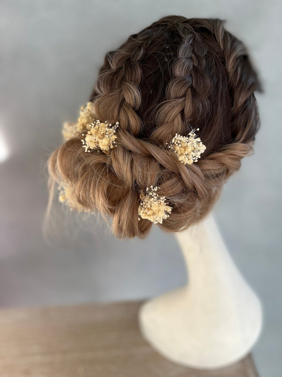 Baby's Breath Flower Hairpins: Ivory Wedding Bobby Pins – handmade floral hair accessory by magaela