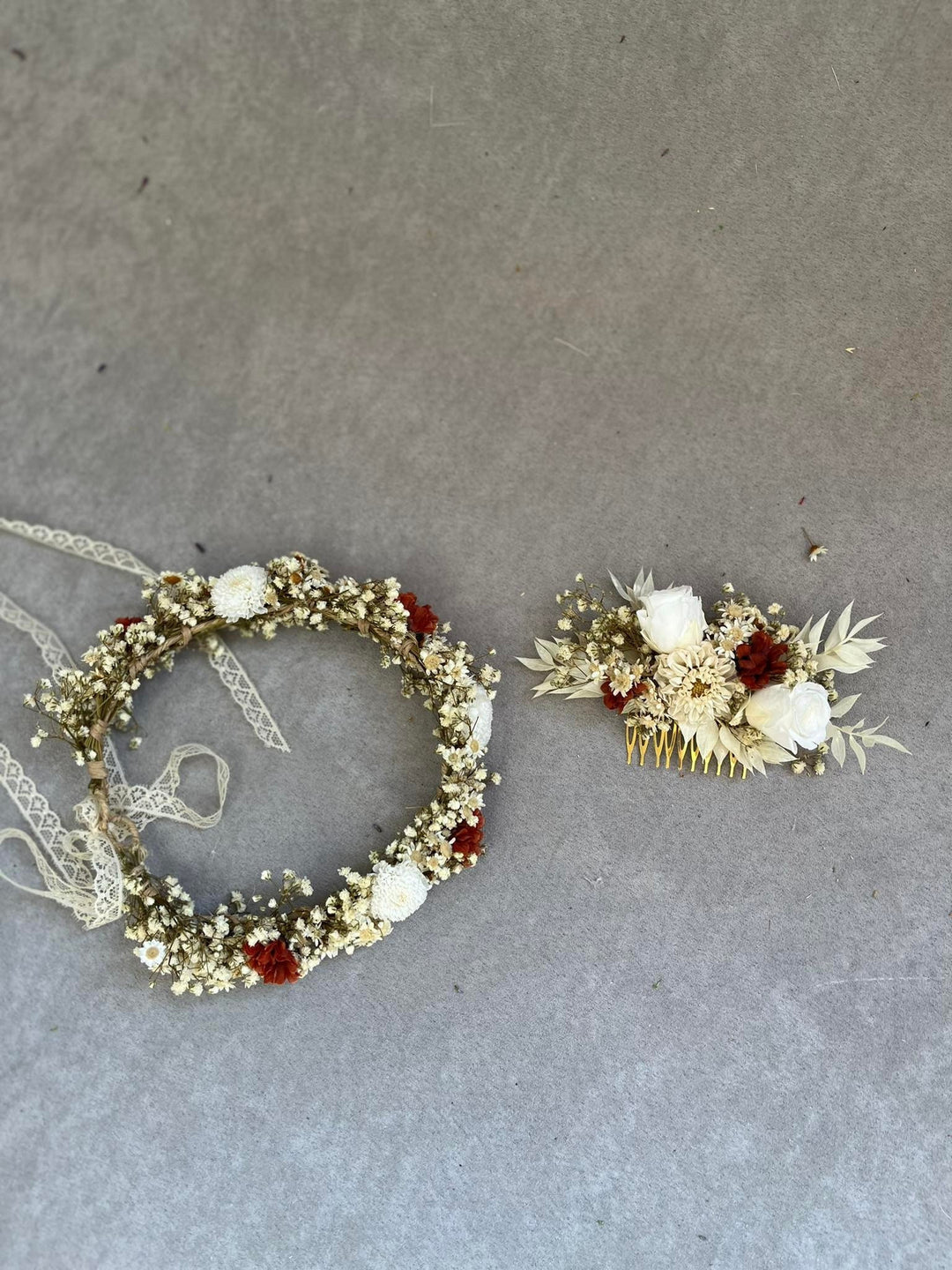 Custom Floral Accessory: 2 flower alligator clips, 1 flower boutonniere, 1 flower brooch – handmade floral hair accessory by magaela