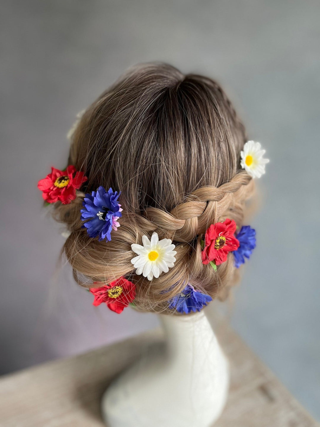 Wildflower Hair Pins: Poppy, Cornflower, Daisy - Wedding Hair Accessories – handmade floral hair accessory by magaela