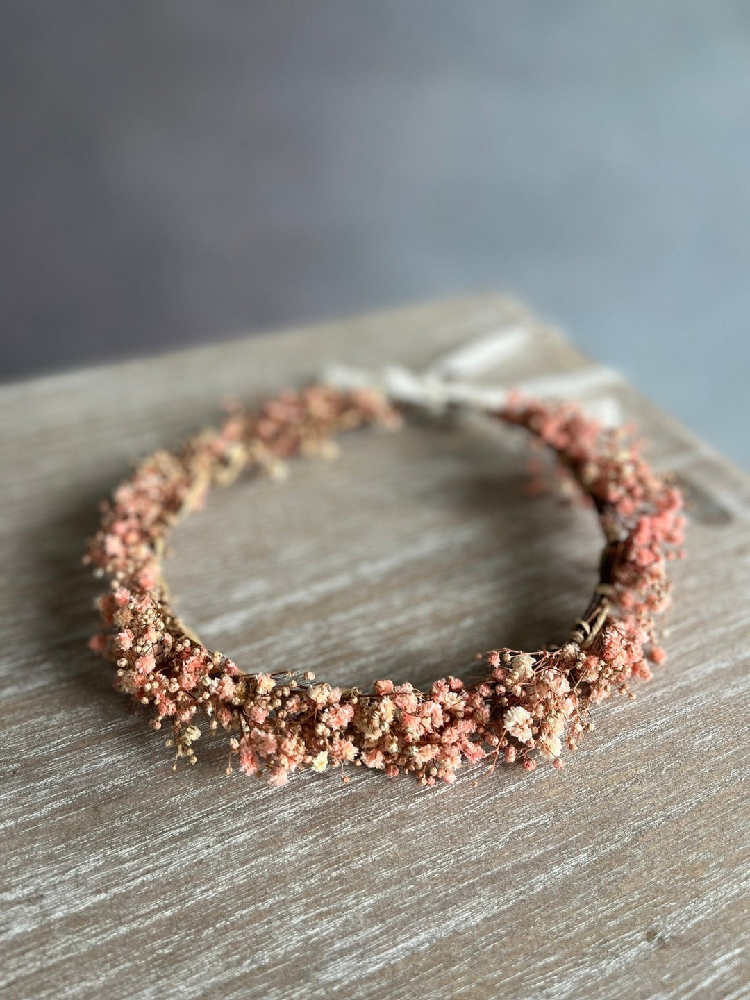 Pink Baby's Breath Flower Crown: Preserved Wedding Hair Wreath – handmade floral hair accessory by magaela
