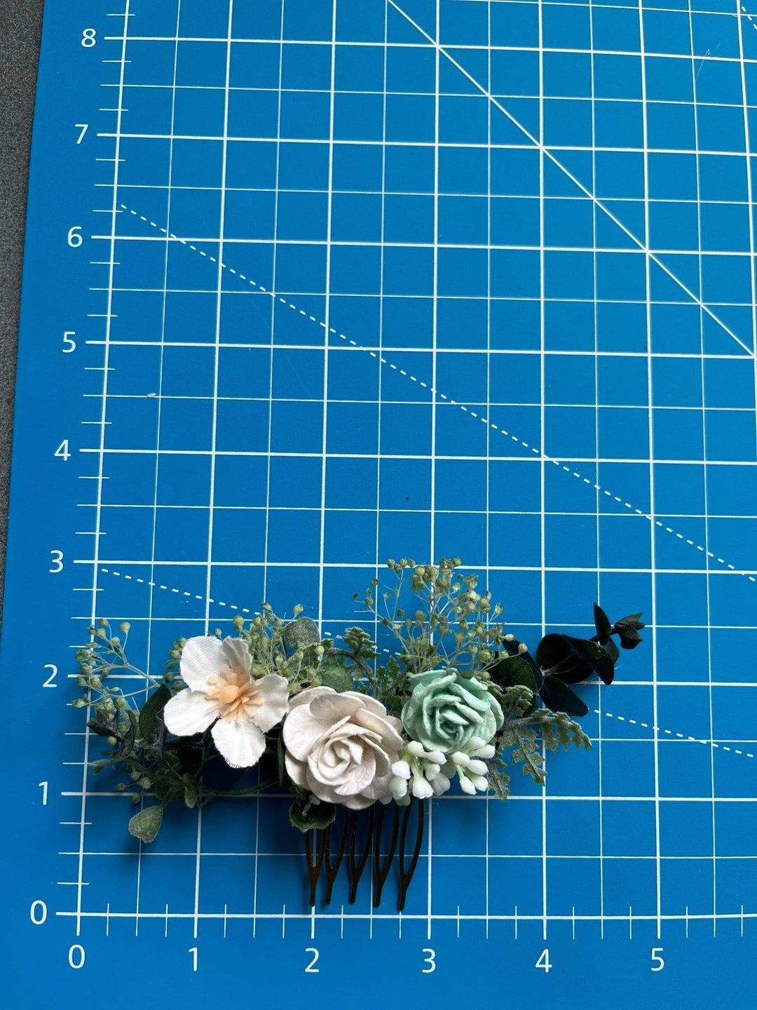 Mint Rose Flower Hair Comb: Sage Green Wedding Bridal Accessory – handmade floral hair accessory by magaela
