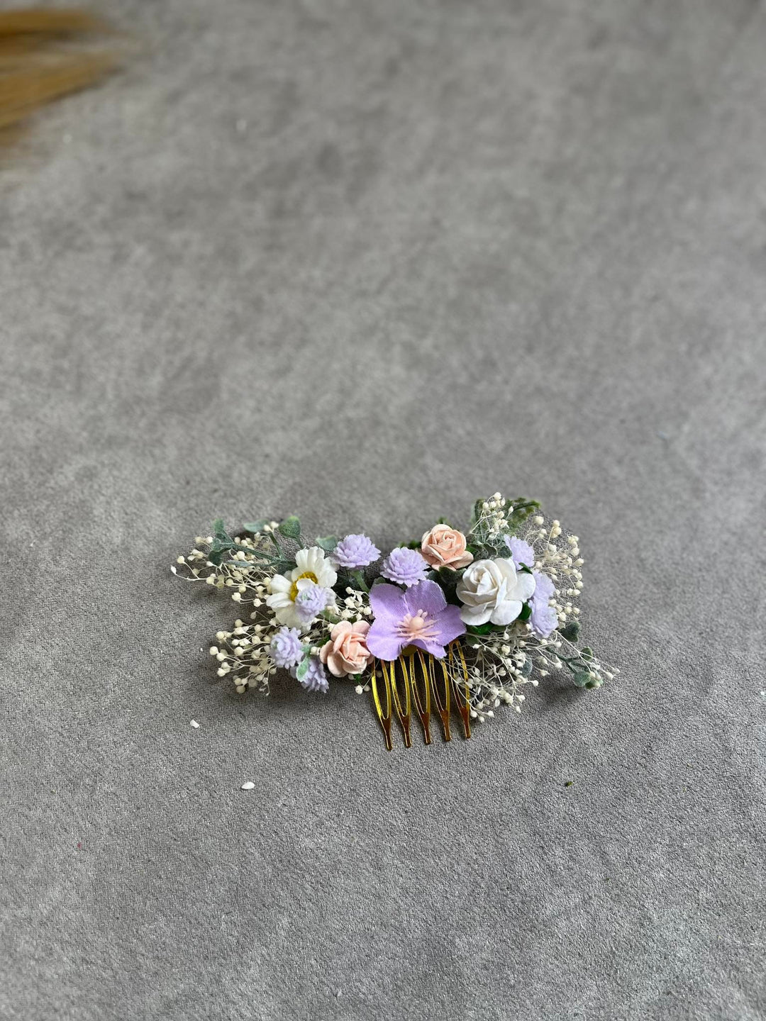 Pastel Flower Hair Comb & Pin Set: Bridal Meadow Accessories – handmade floral hair accessory by magaela
