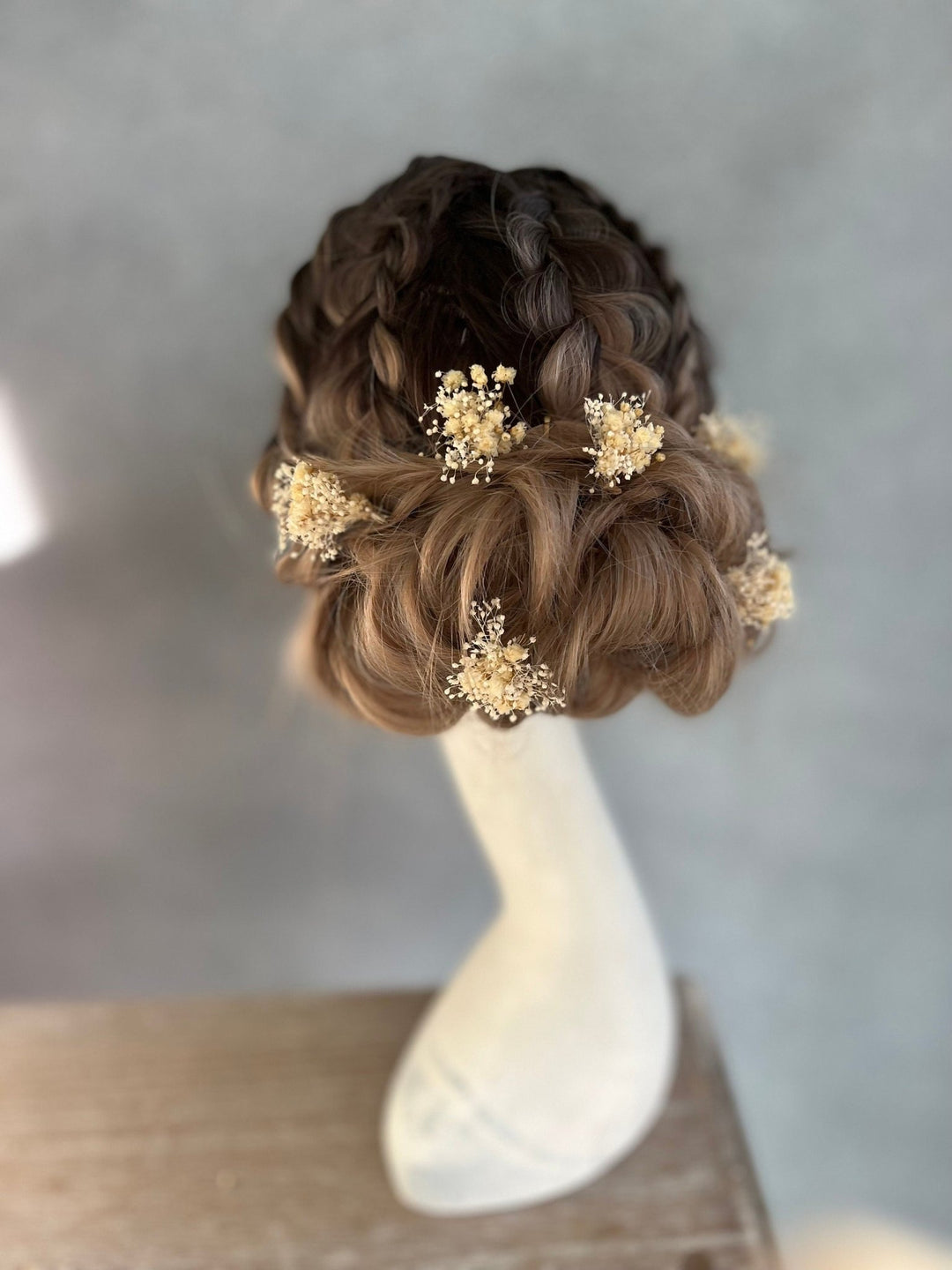 Baby's Breath Flower Hairpins: Ivory Wedding Bobby Pins – handmade floral hair accessory by magaela