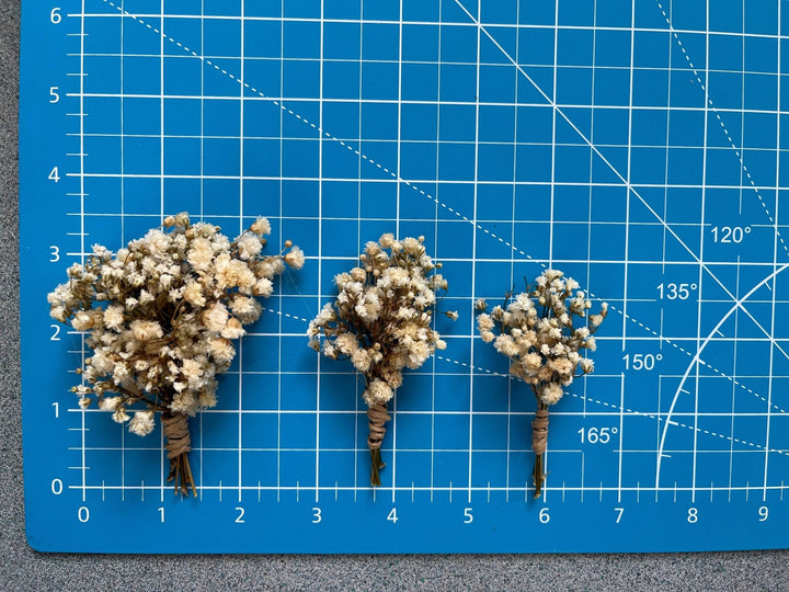 Ivory Baby's Breath Boutonniere: Preserved Wedding Groom Corsage – handmade floral hair accessory by magaela