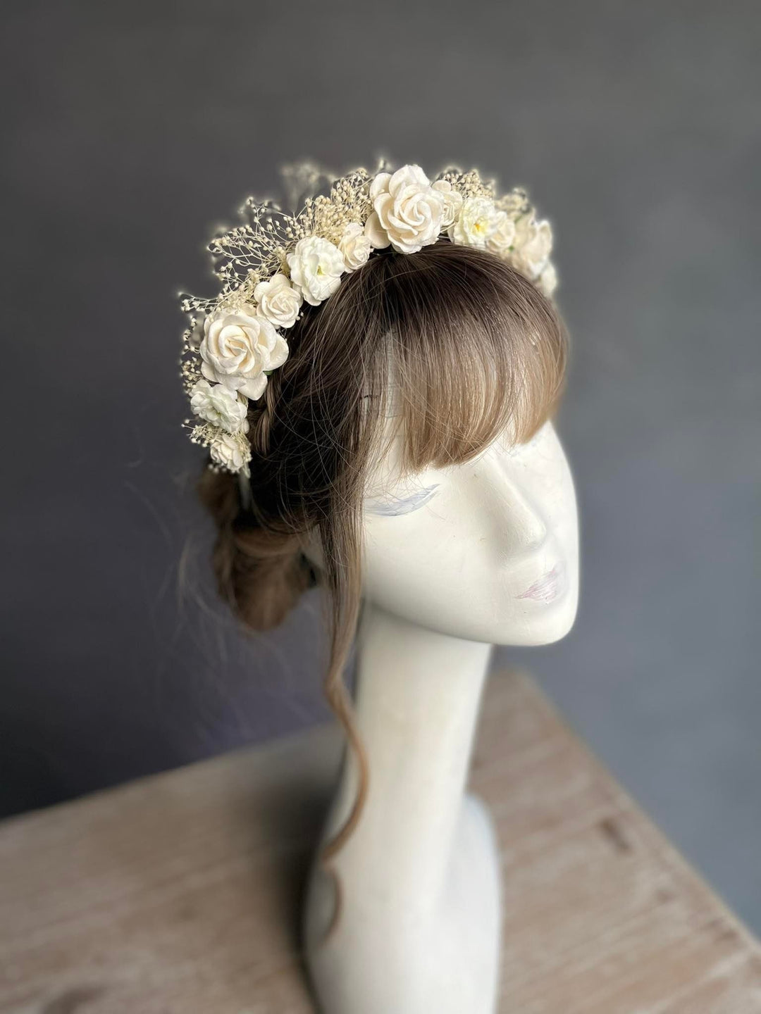 Ivory Rose Flower Headband: Bridal Hair Jewelry – handmade floral hair accessory by magaela