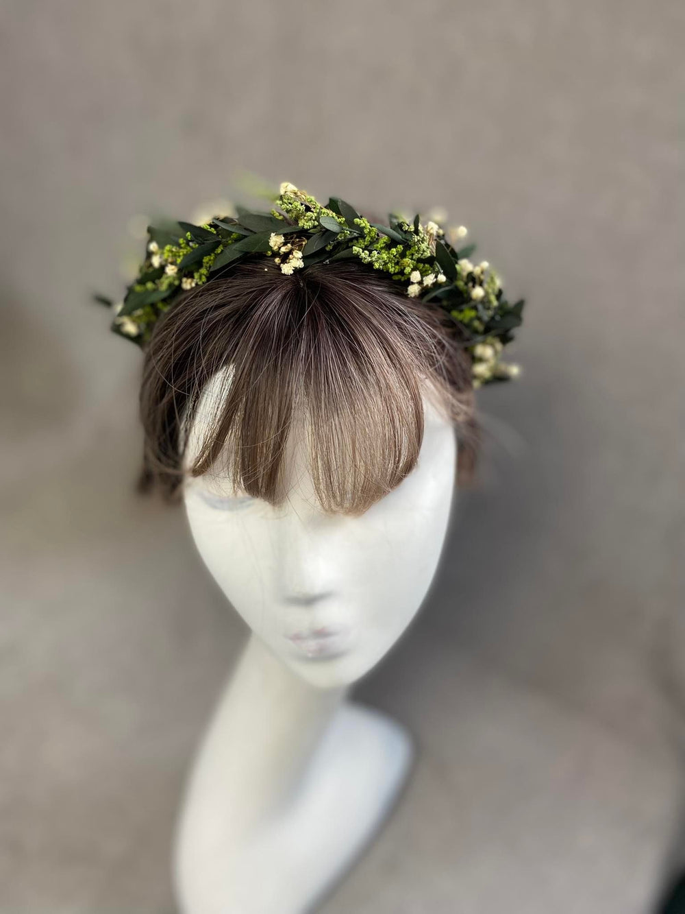 Eucalyptus Wedding Headband: Greenery Flower Crown, Baby's Breath – handmade floral hair accessory by magaela