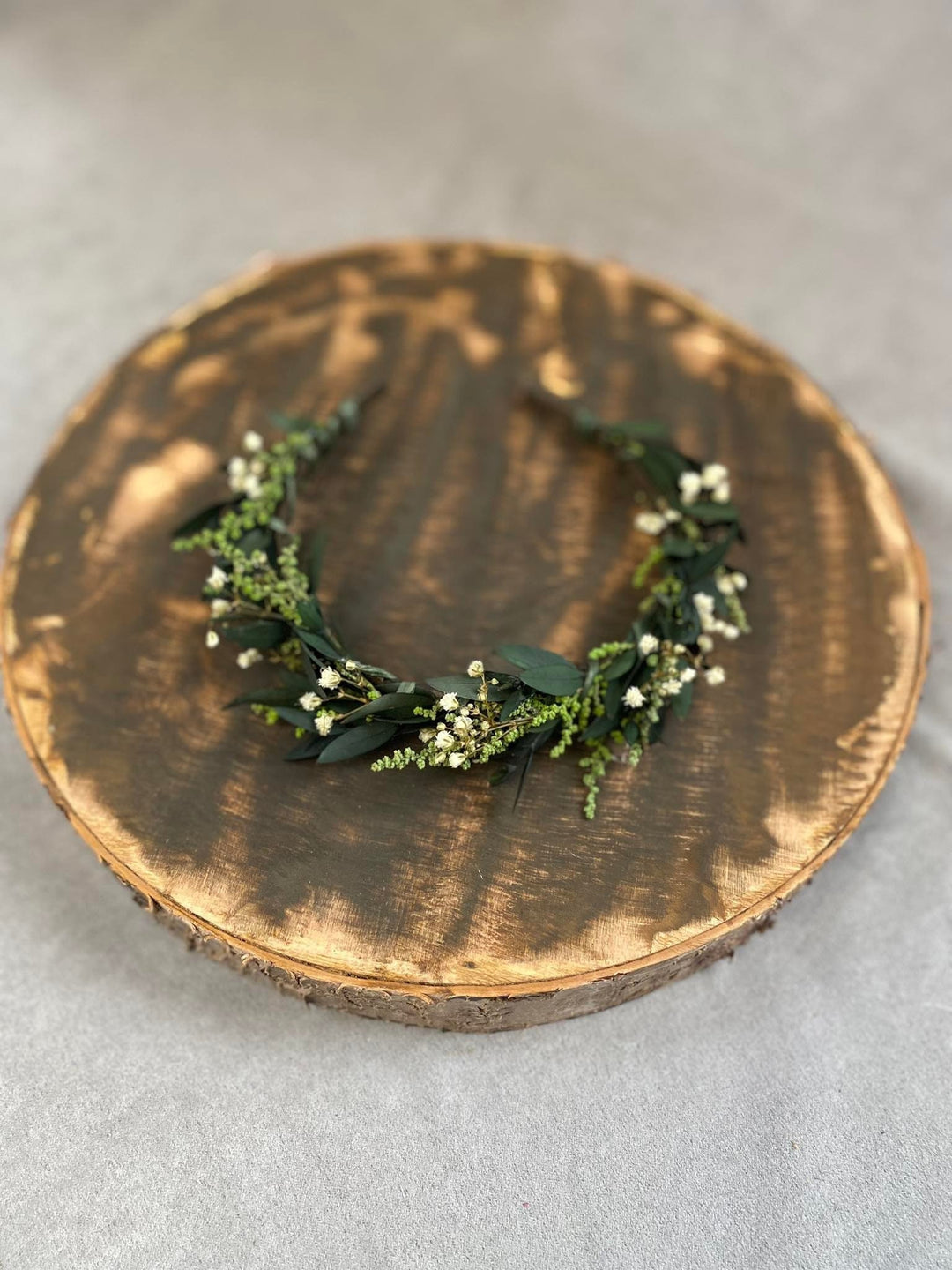 Eucalyptus Wedding Headband: Greenery Flower Crown, Baby's Breath – handmade floral hair accessory by magaela