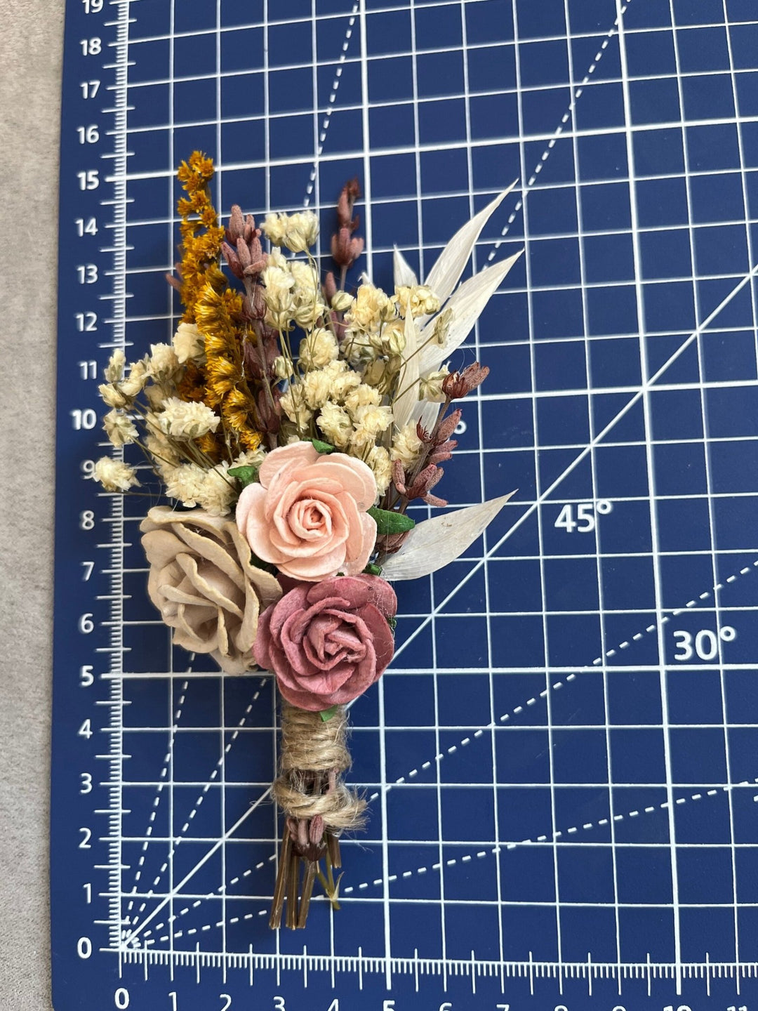 Dusty Pink Rose Boutonniere: Rustic Groom Wedding Accessory – handmade floral hair accessory by magaela