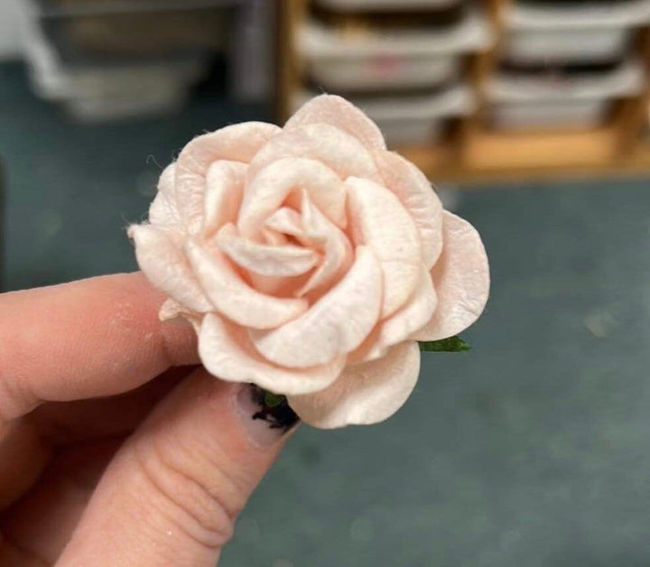 Blush Rose Hair Pins: Bridal Hair Accessories – handmade floral hair accessory by magaela