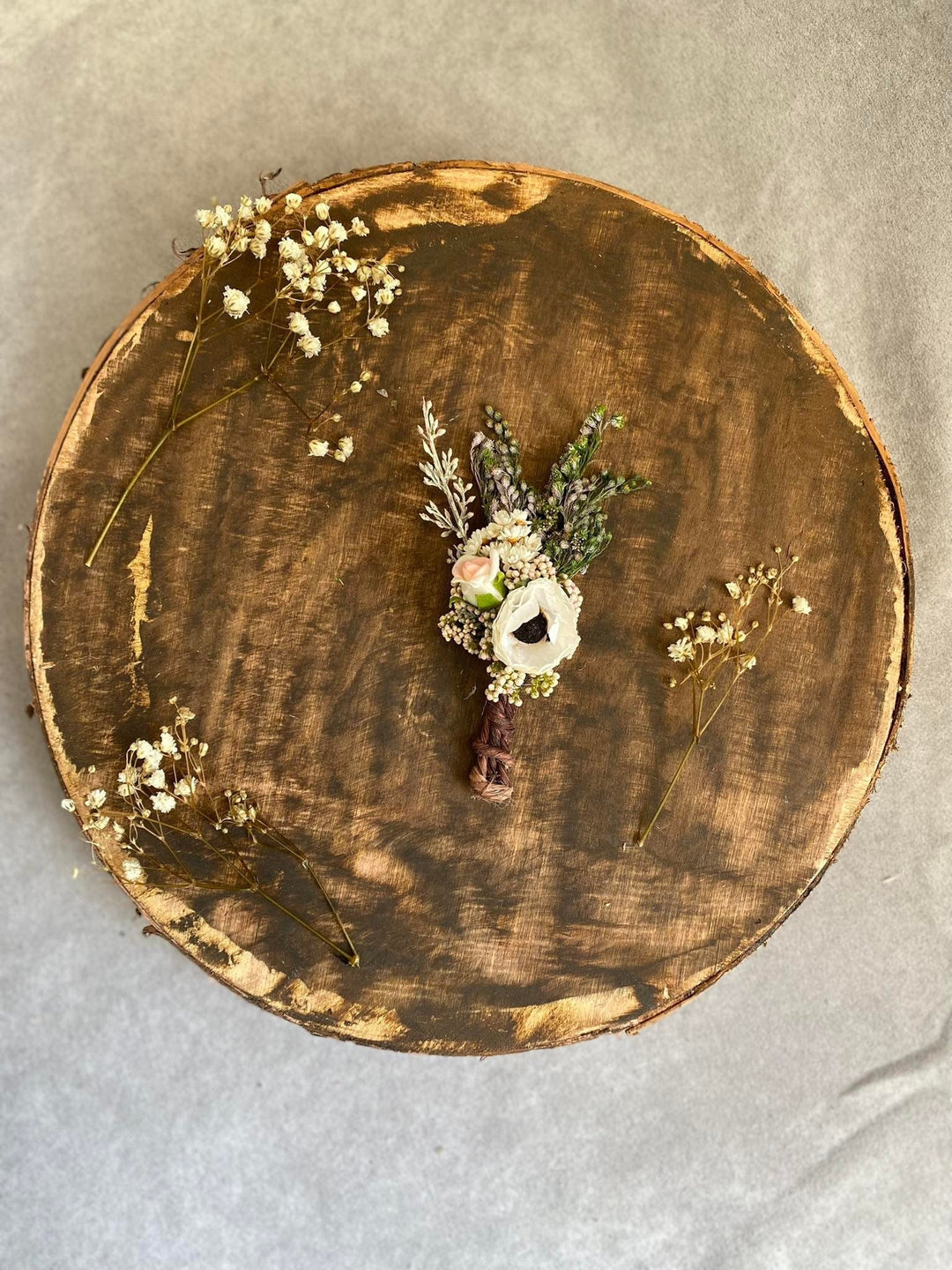 Anemone Boutonniere: Romantic Wedding Flower Corsage – handmade floral hair accessory by magaela