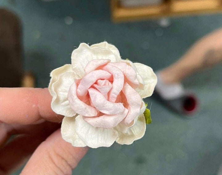 Blush Rose Hair Pins: Bridal Hair Accessories – handmade floral hair accessory by magaela