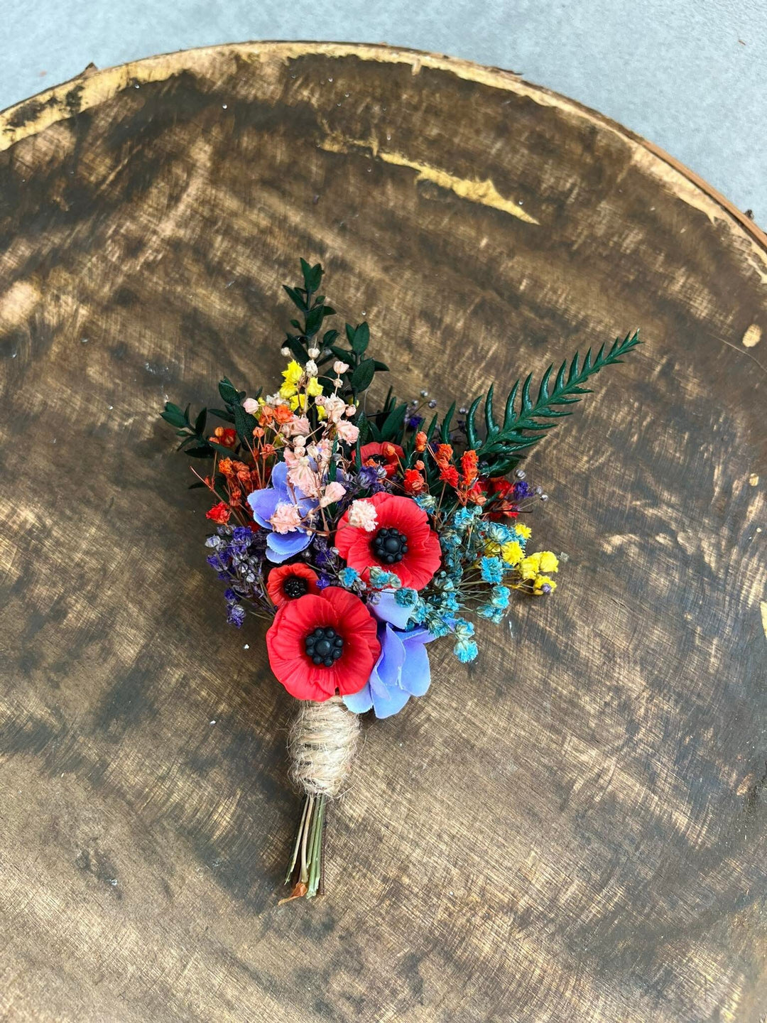 Poppy Flower Hair Comb: Folk Wedding Bridal Accessory – handmade floral hair accessory by magaela